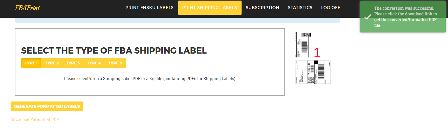 Product Label Converter Screenshot - Step 3